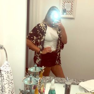 Black Floral Kimono